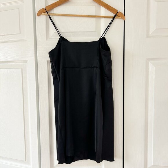 NWOT Urban Outfitters Black Button-Front Satin Slip Dress Women’s Size Small - Picture 5 of 7